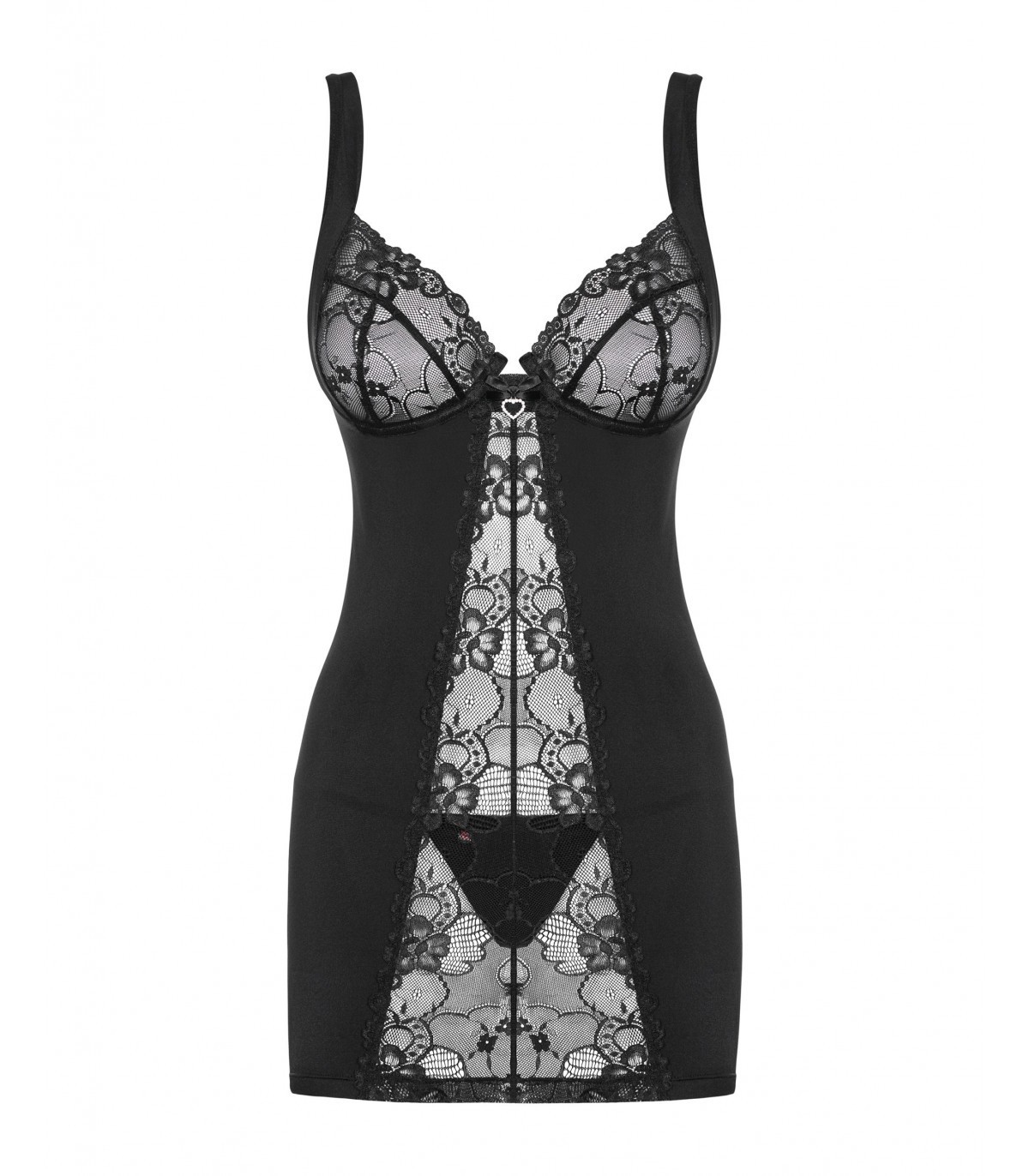 CAMICIA E PERIZOMA HEARTINA NERI L/XL